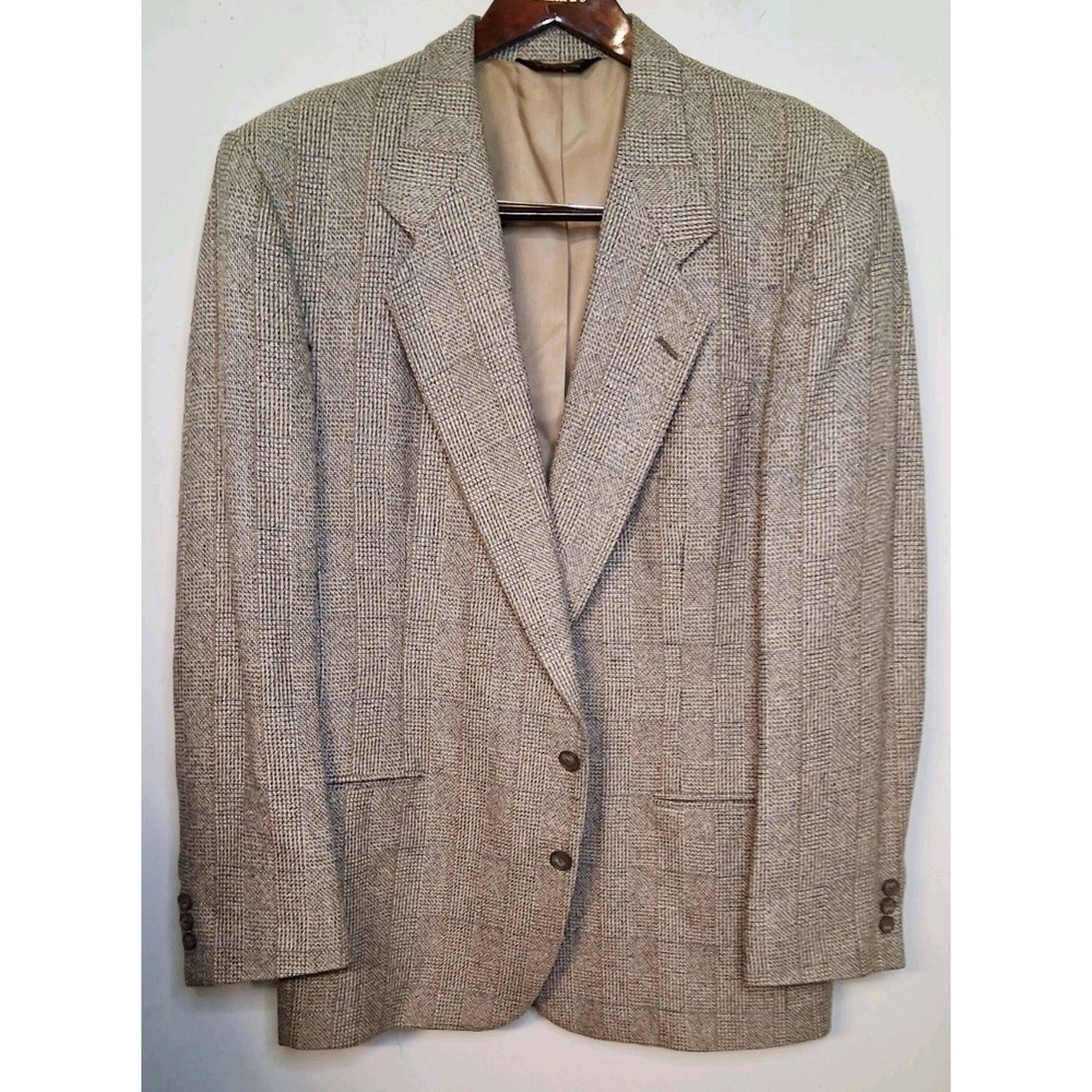 Vintage Nino Cerutti Tweed Blazer Mens 42R Sport Coat Jacket Herringbone Wool
